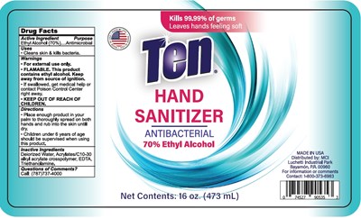 Ten 473 mL Label (2020 04 27 20 46 37 Proof Misto 01 0 Ten Sanitizer Gel16oz (002))